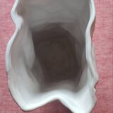 Large vase "Kami" style, matte white with crumpled paper effect.