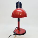 Table lamp desk aluminor metal red flexible arm black 80s vintage