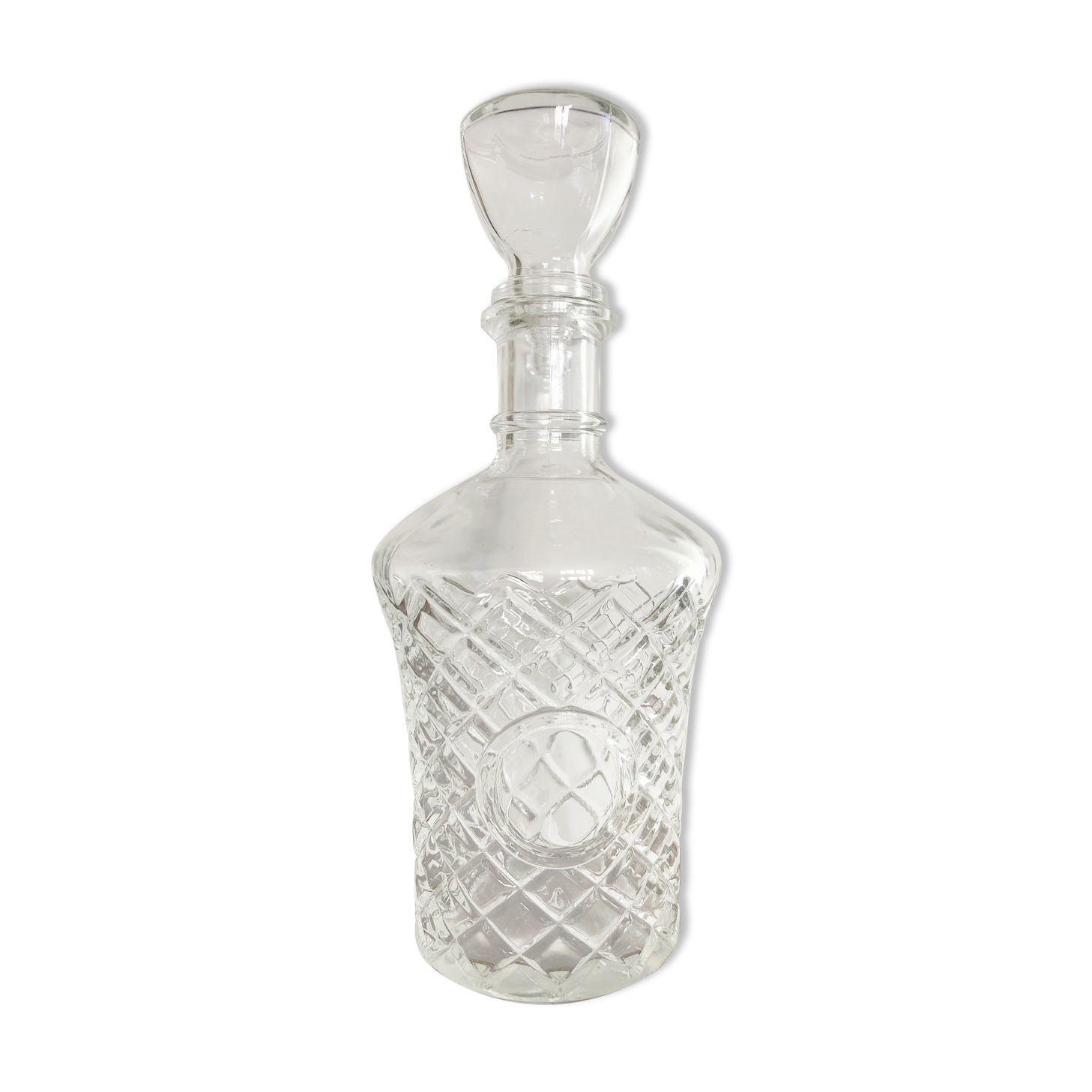 Carafe avec médaillon, verre taillé