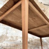 Vintage farm table with spindle legs.