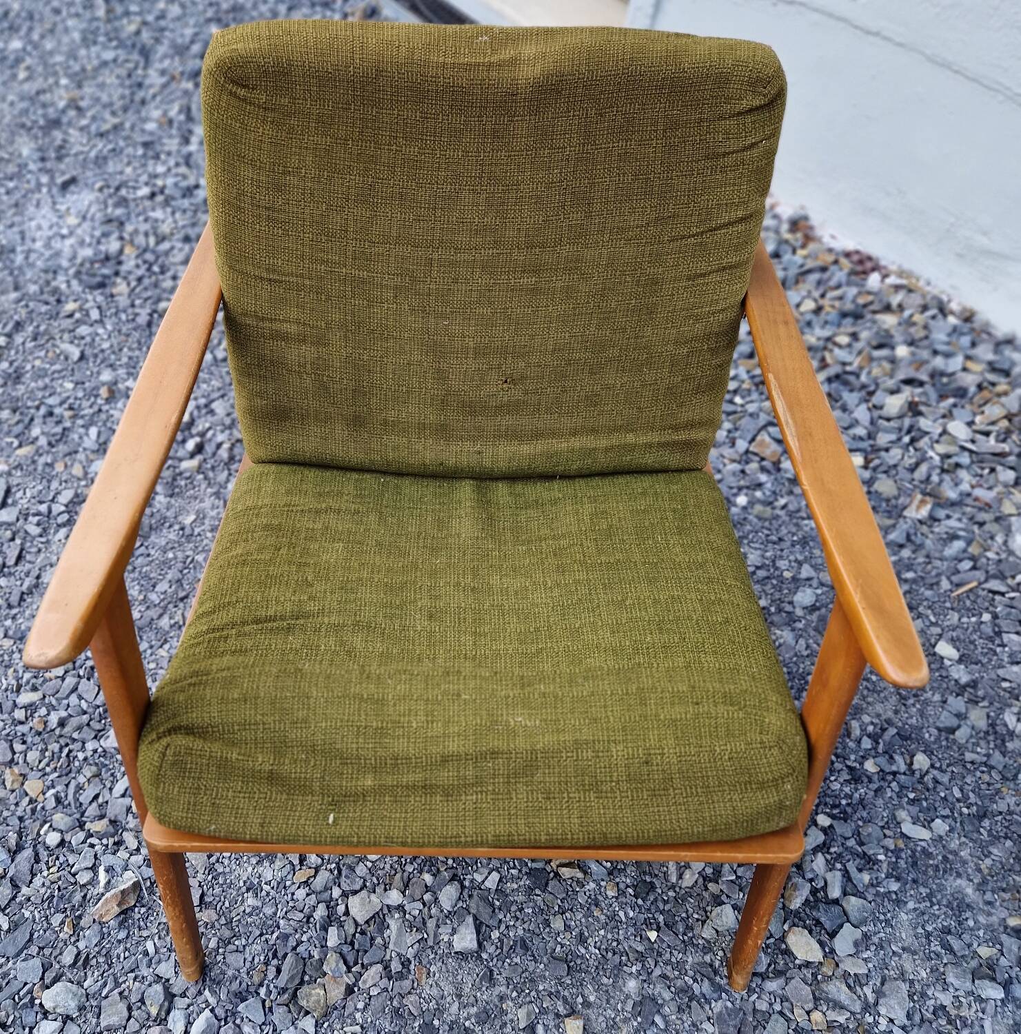 Living room set: sofa and 2 boomerang-style armchairs, 1950s