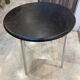 Table d’appoint chrome et skai noir vintage style Bauhaus vintage 1970