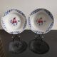 Set of 2 soup plates, Henri model, blue and red flowers Lunéville