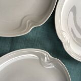3 white porcelain dessert or serving plates