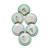 Assiettes plates anciennes dépareillées en faïence