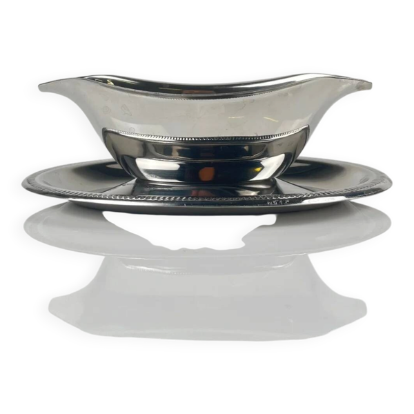 Saucière en métal style empire, couleur argenté