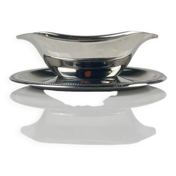 Saucière en métal style empire, couleur argenté