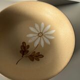 4 plates Autumn stoneware with daisy pattern