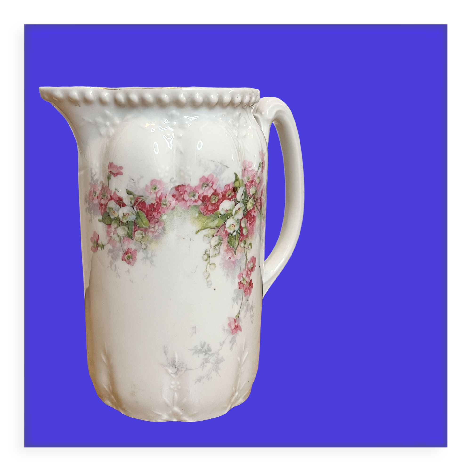 Painted ceramic water decanter