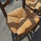 Series of 4 high-backed oak chairs