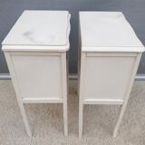 Pair of white vintage bedside tables