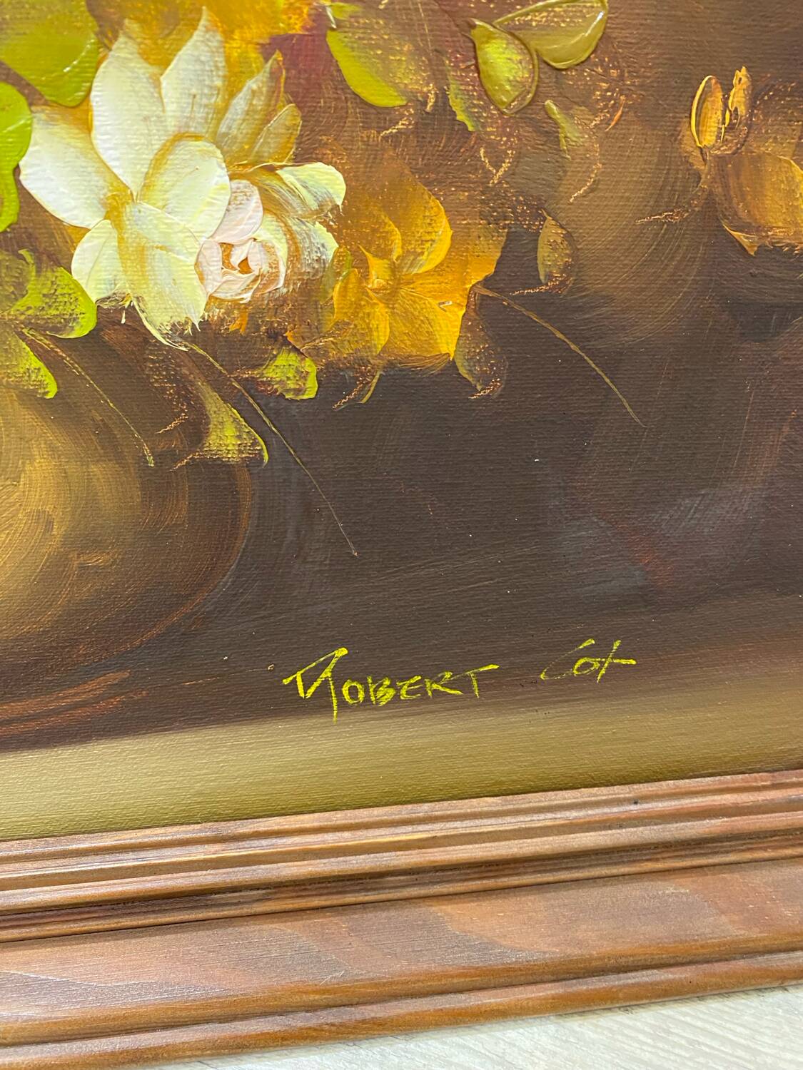 Oil on canvas bouquet flower Robert Cox