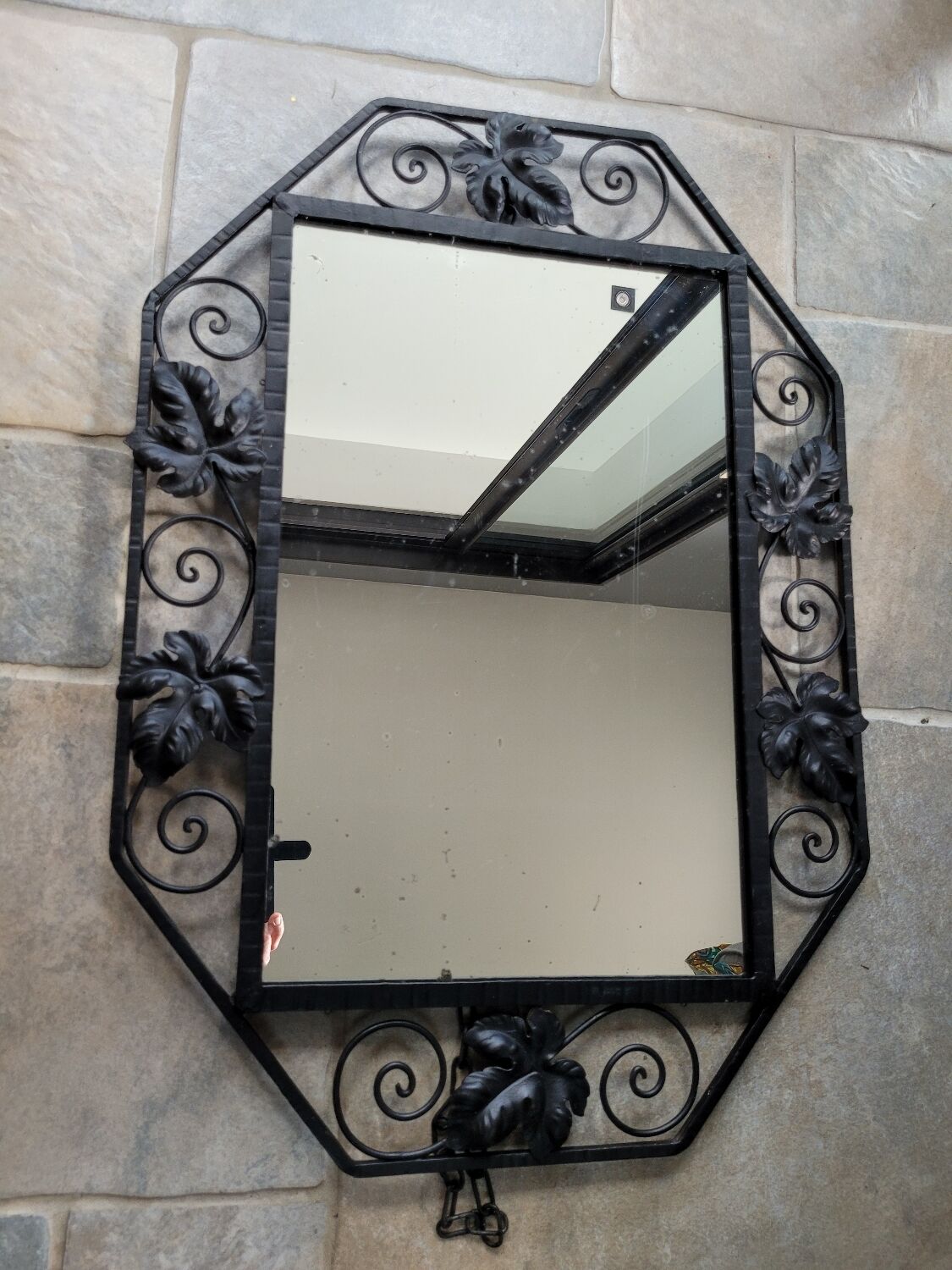Miroir art déco fer forgé