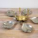 Ashtray in metal and brass, removable petals flower