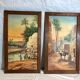 Pair of oils on orientalist canvas, 20th century