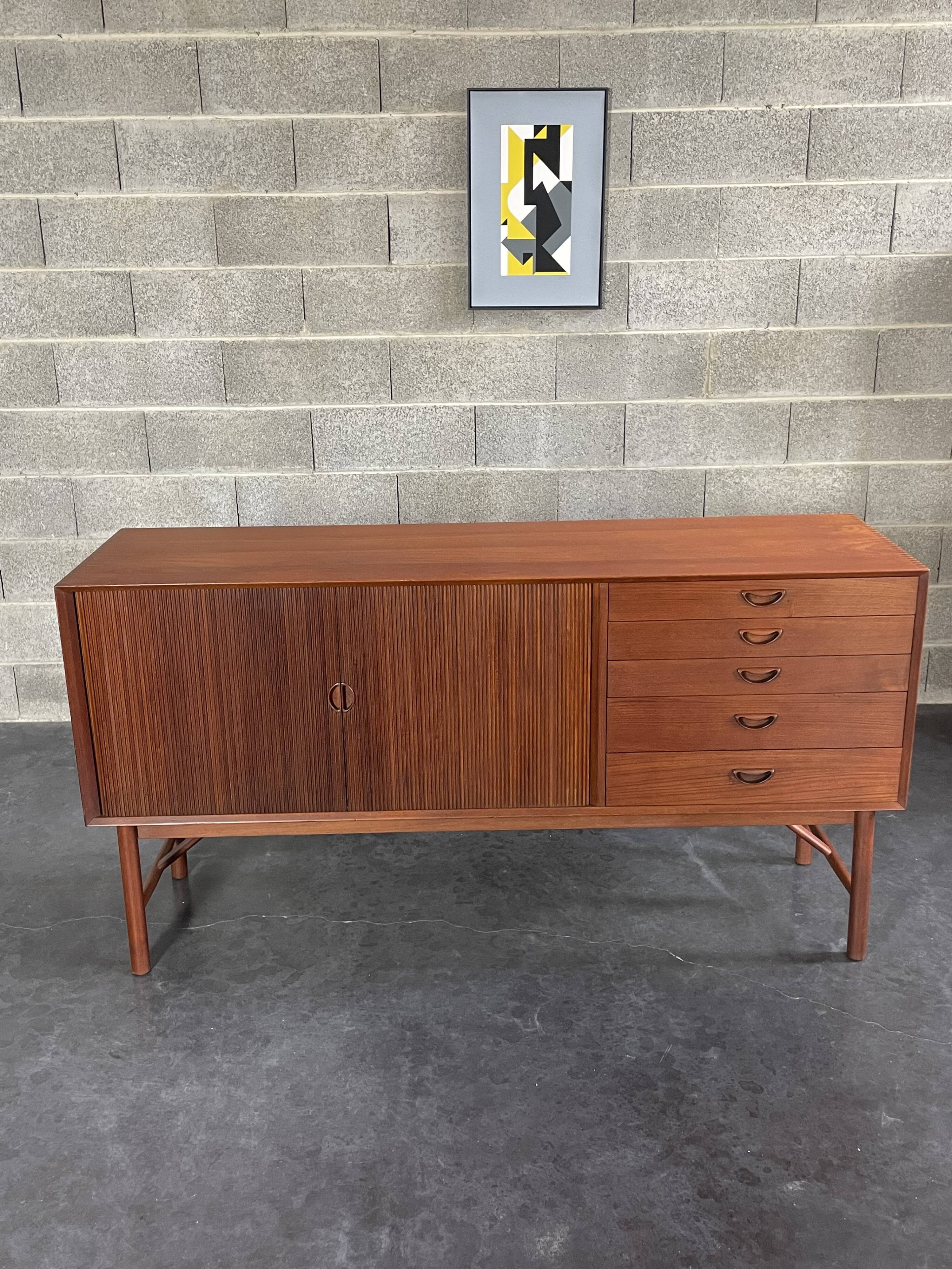 Danish Tambour Door Sideboard by Hvidt & Molgaard 50s
