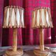 Pair of vintage Louis Sognot lamps in rattan and bamboo from the 60s/70s.