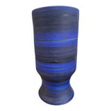 Georges Cueille Blue Vase with Rotating Decor