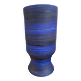 Georges Cueille Vase Bleu à Décor Tournant