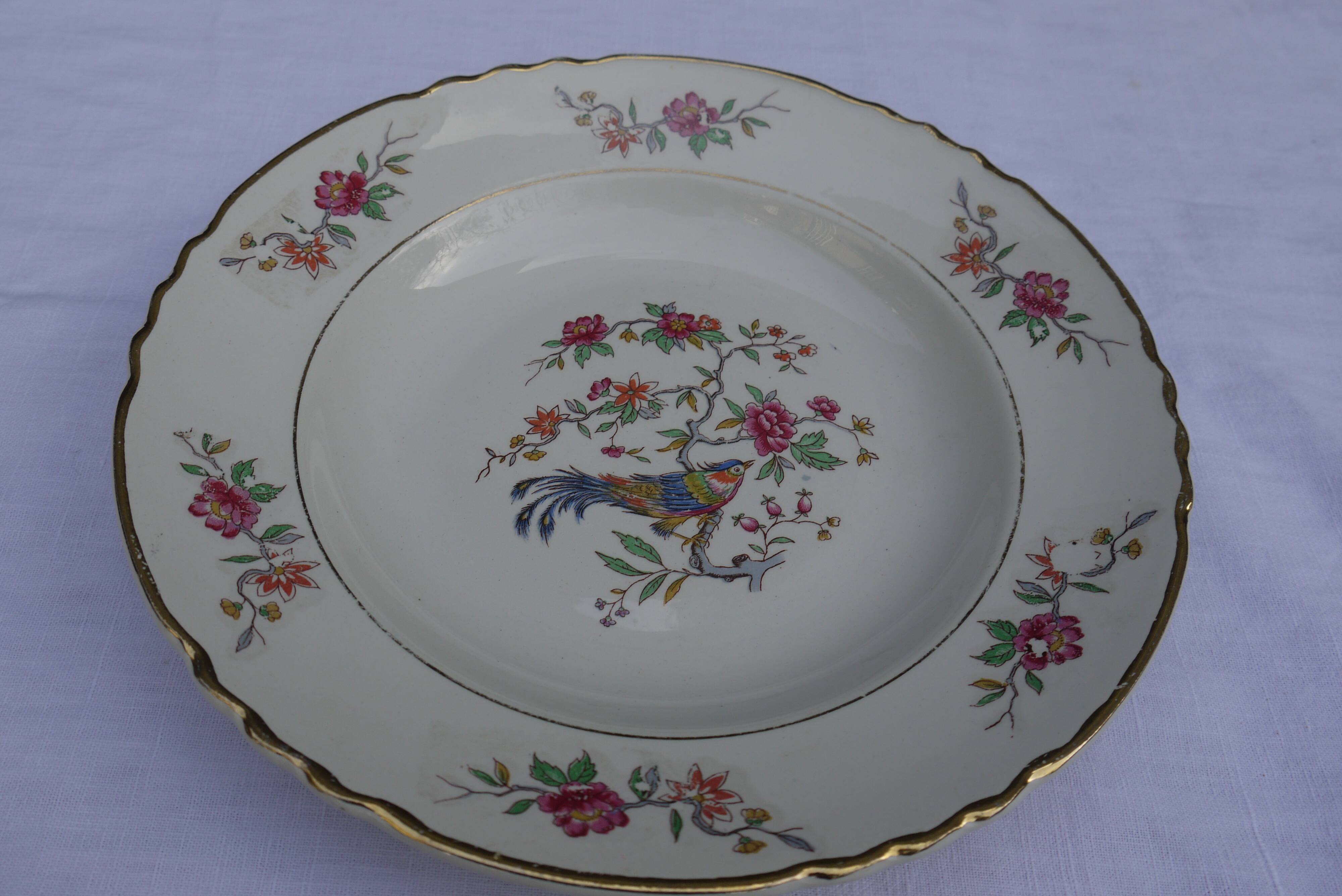 Lot de 6 assiettes creuses Moulin des loups Orchies Chantilly
