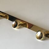 Coat rack 3 hooks vintage brass years 70 s