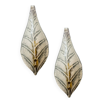Murano Glass Leaf Sconces Set of 2 