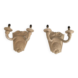 Pair of plaster wall lights