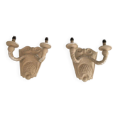 Pair of plaster wall lights