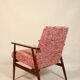 Vintage armchair and footrest red lobster Boho style fabric design by H.Lis 300-190 model