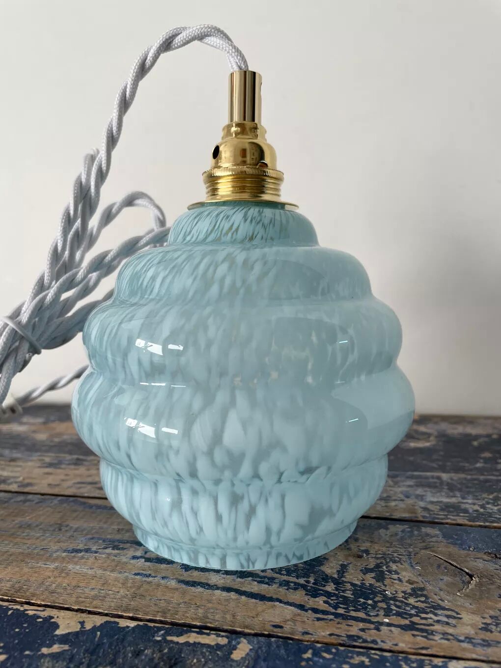 Electrified Art Deco walking lamp with new