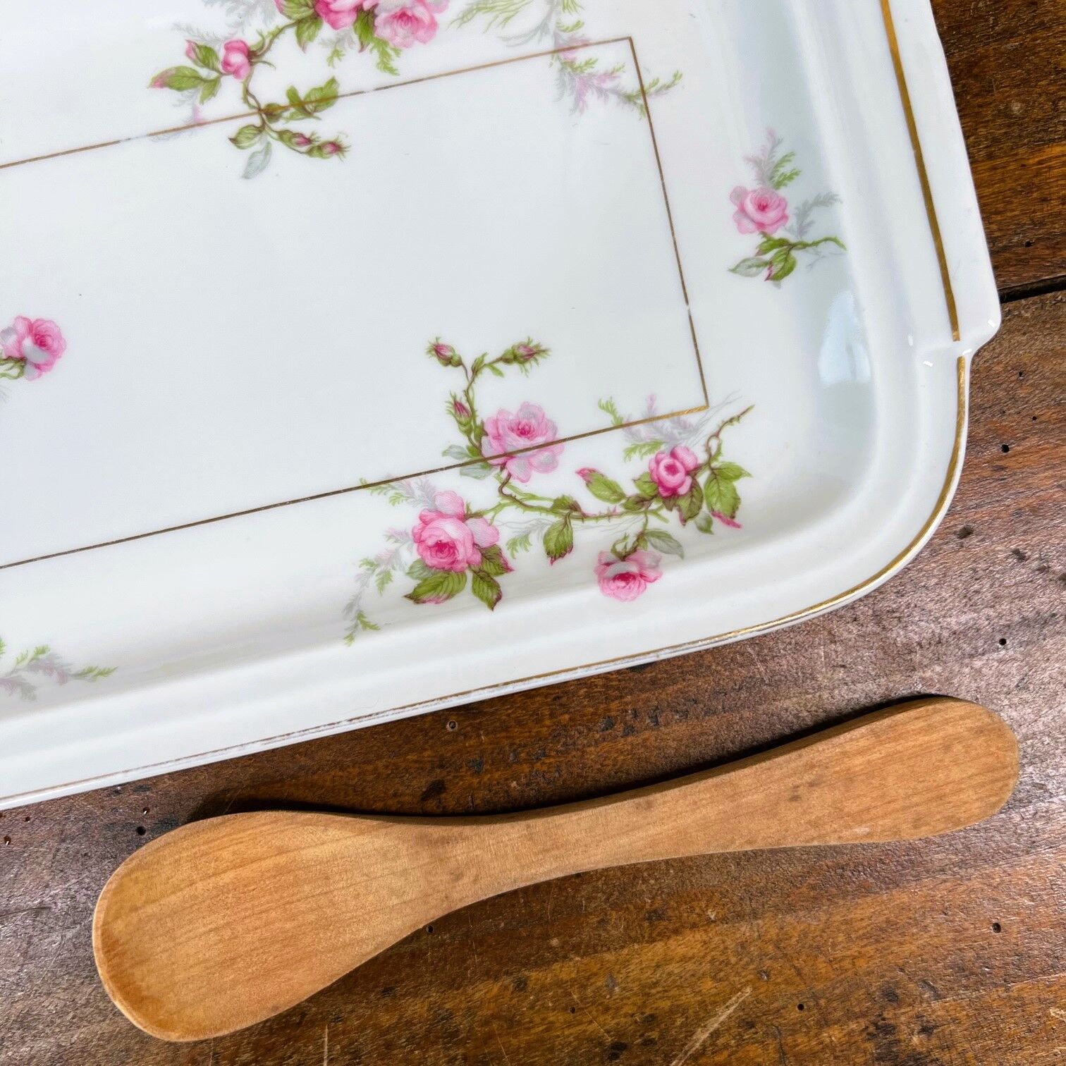 Cake dish "roses" Limoges