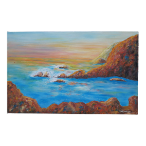 Huile sur toile couteau méditerranée