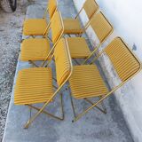 6 folding chairs Lafuma vintage 1970
