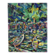 Abstract port landscape, oil on canvas