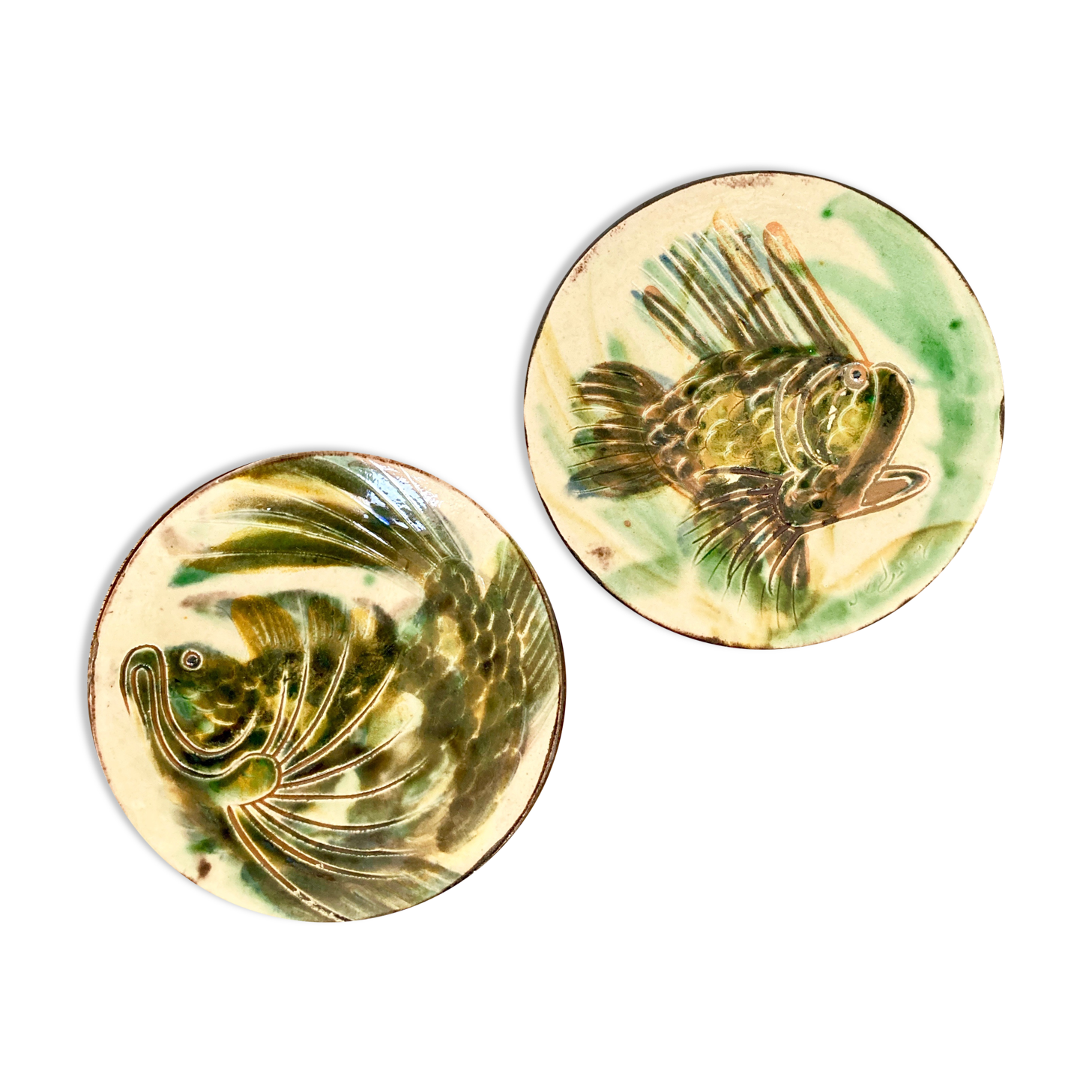 Decorative plates signed fish décor