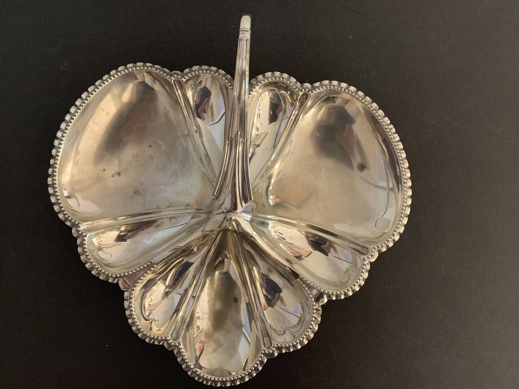 Walker Silver Metal Aperitif Dish - Sheffield Hall England Art Deco 1920