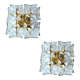 pair vintage wall lamps 60s golden crystal fine gold