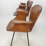 Mid Century Italian 3-seat Bench by Carlo Ratti, 50's