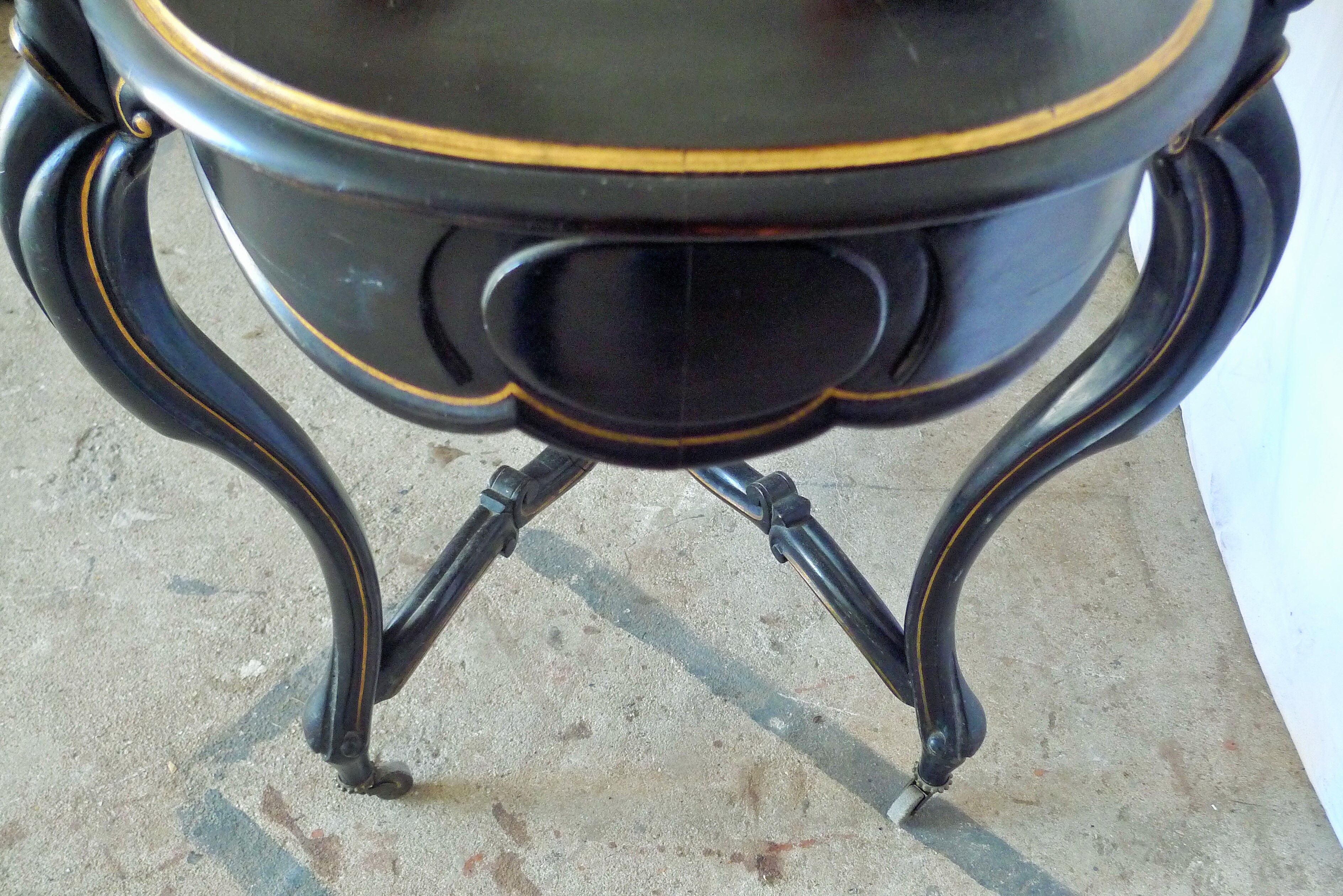 Blackened pear middle table