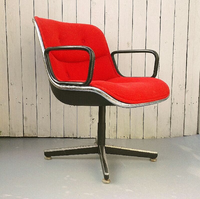 Charles Pollock swivel armchair for Knoll International design Italy