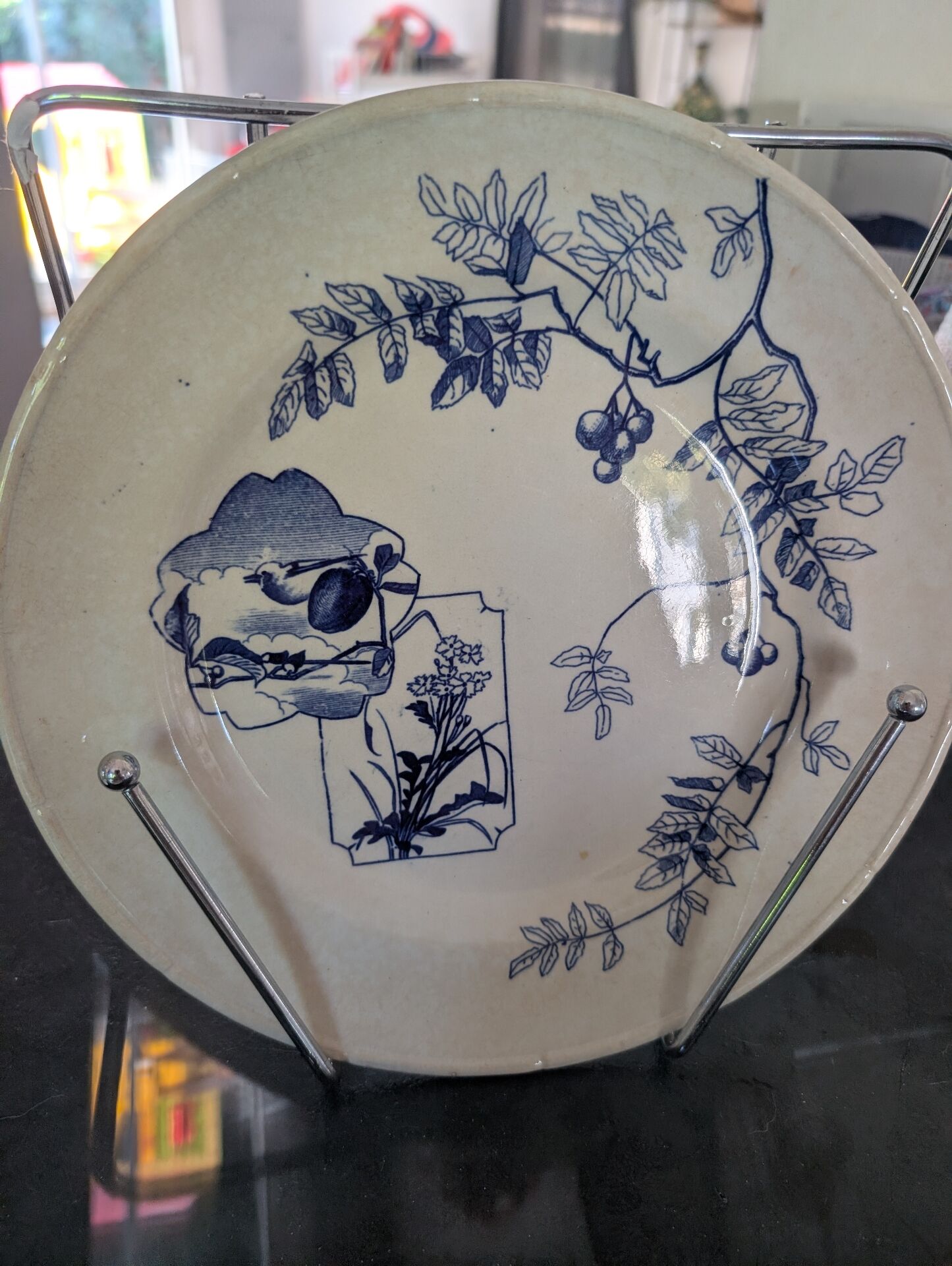 Set of 5 antique plates Choisy-le-Roi Model Kioto Earthenware Ja