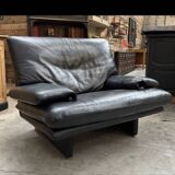 Paire de fauteuils design cuir buffle