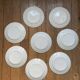 Set of 8 flat plates from the 50s-60s, turquoise rim and bird pattern.