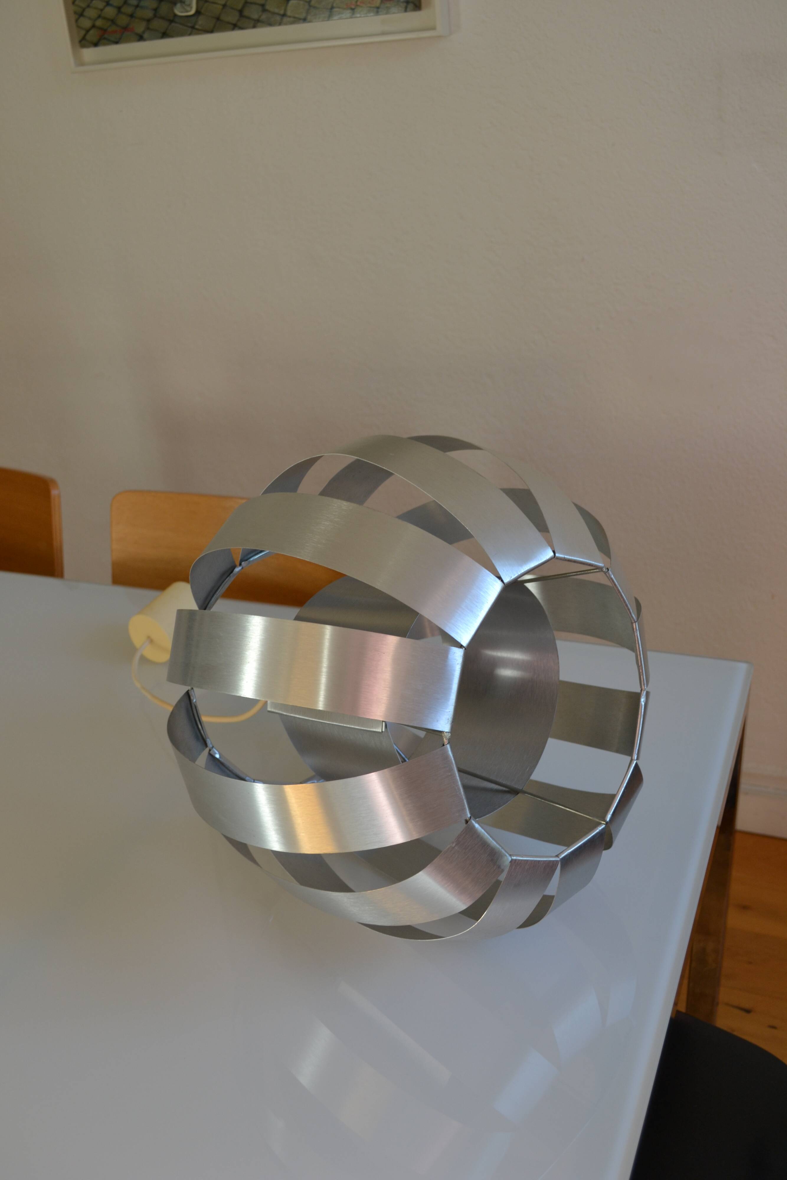 Grande Suspension Acemob Aluminium Style Années 1970, Culot E27, Très Bon état