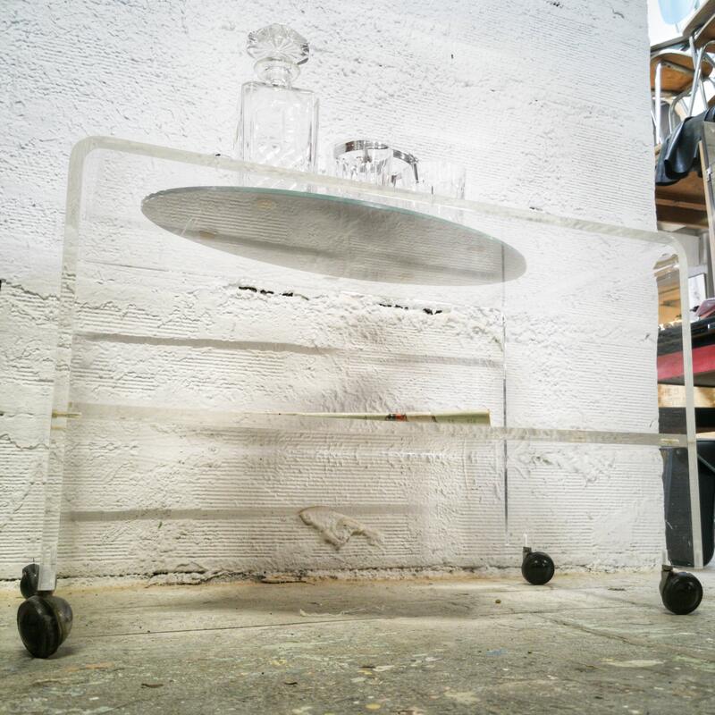 Vintage TV furniture in plexiglass