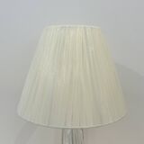Vintage daum france 1960 crystal lamp base with pleated shade