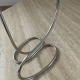 Pair of modernist silver metal candlesticks