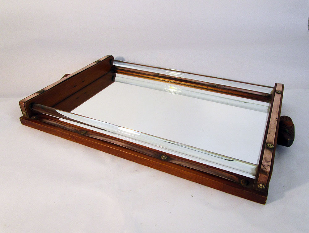 Plateau miroir et bois