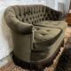 Vintage toad sofa from the 50s-60s in green velvet