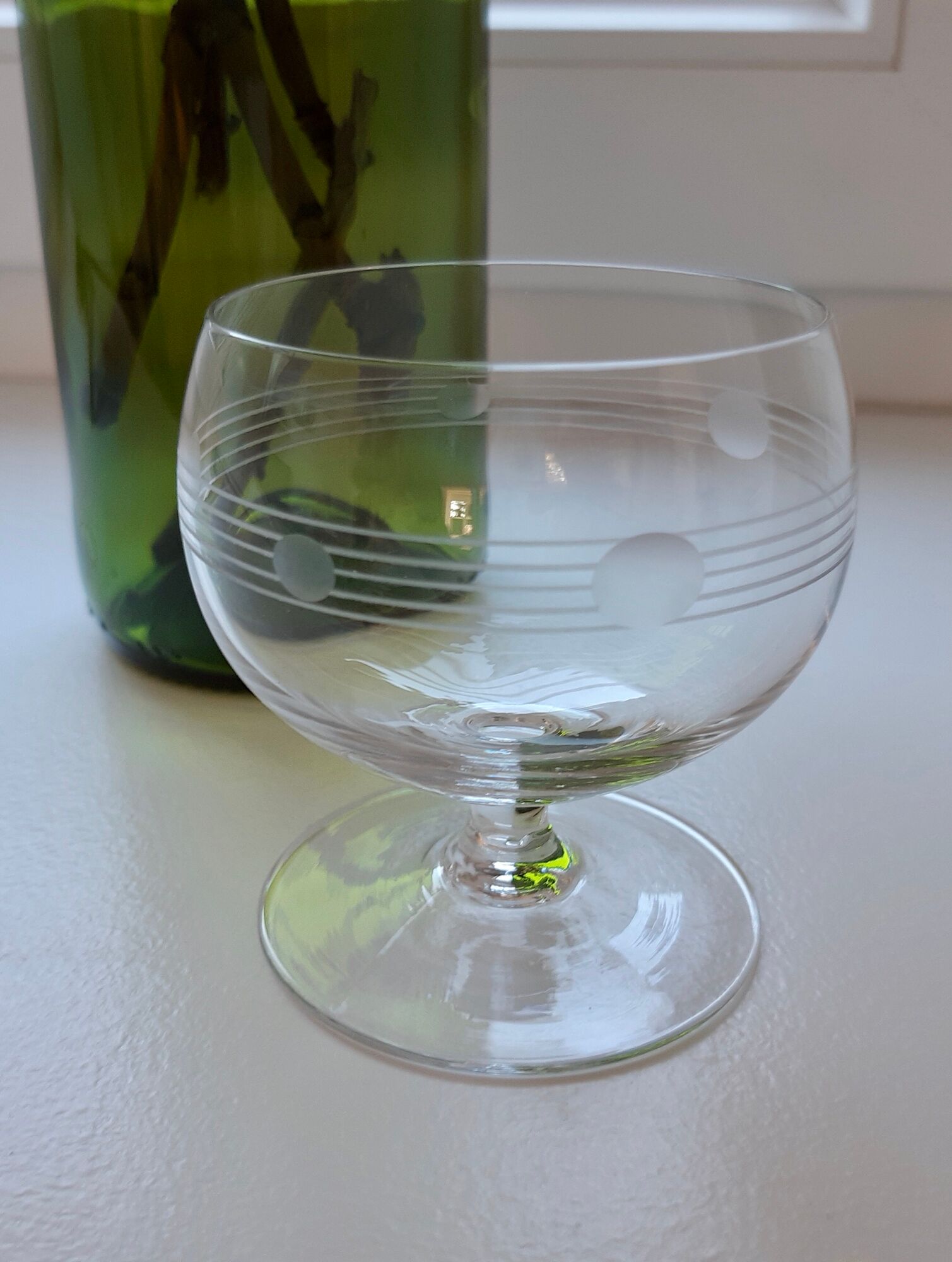 Lot of 5 glasses of crystal wine 50s